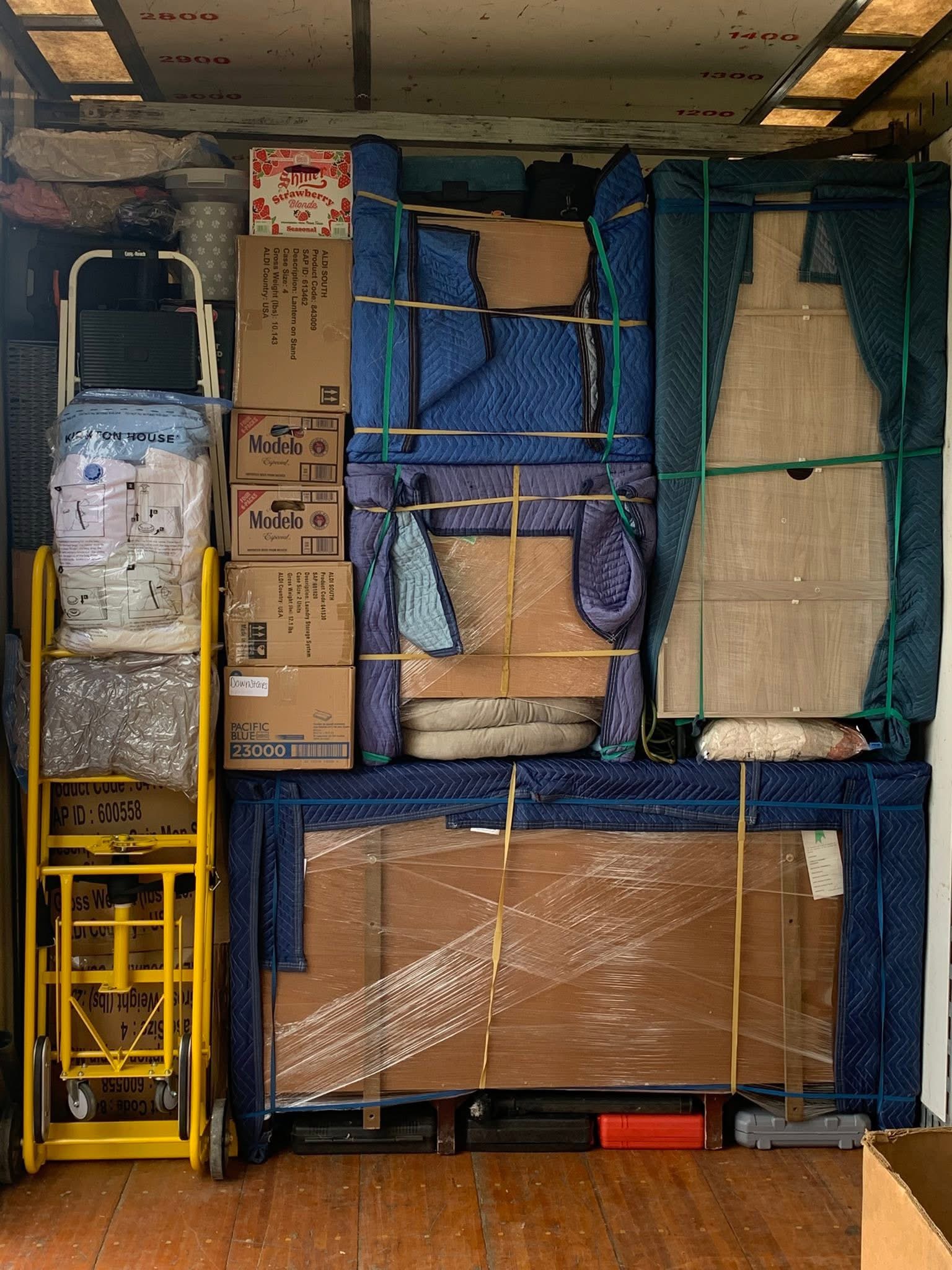 Wrapped & Padded Items Stacked Perfectly in the Truck